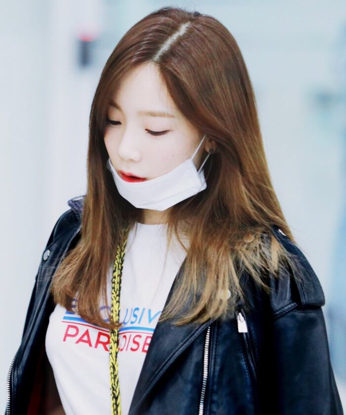 Taeyeon Black Real Leather Jacket