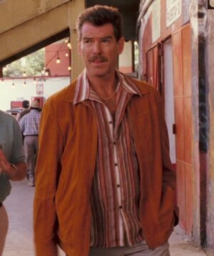 Pierce Brosnan The Matador Julian Noble Suede Leather Jacket Men Outfit