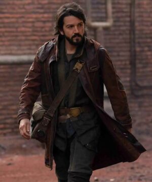 Andor Diego Luna Leather Brown Coat