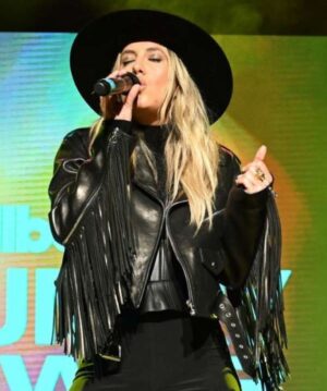 Billboard-Country-Power Players Lainey Wilson Fringe Leather Jacket