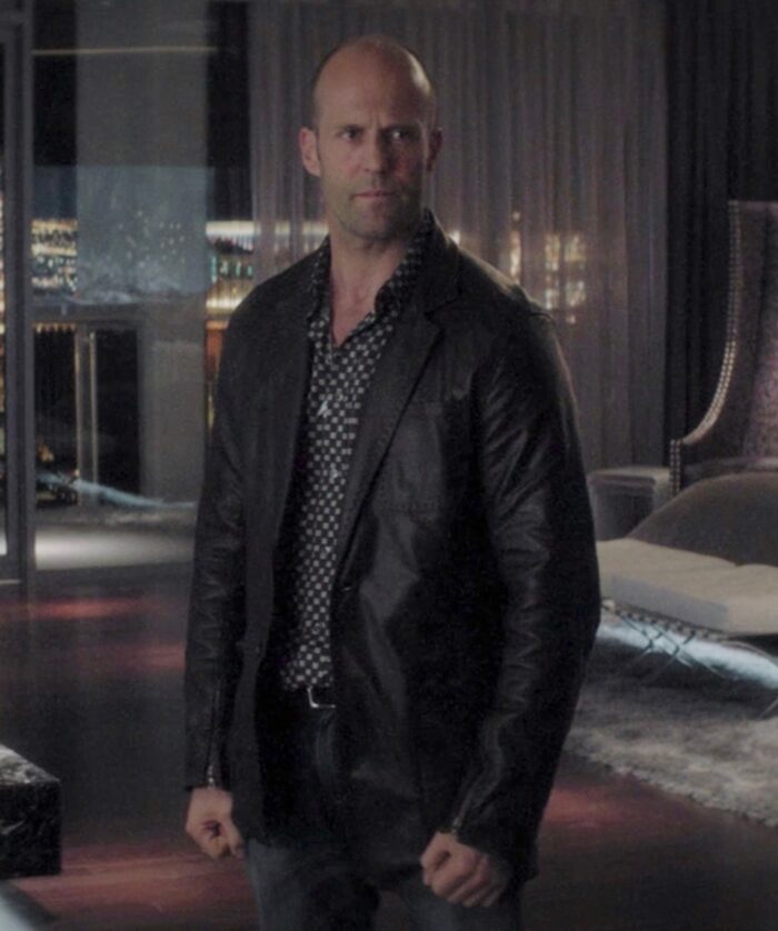 Jason Statham Wild Card Leather Blazer