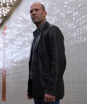 Jason Statham Wild Card Leather Brown Blazer