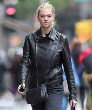 Kate Upton Black Leather Jacket