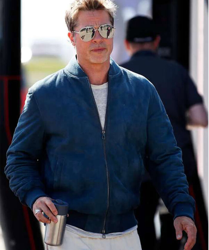 Brad Pitt F1 Blue Bomber Jacket