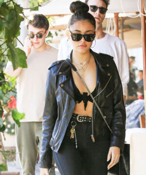 Madison Beer Biker Leather Jacket