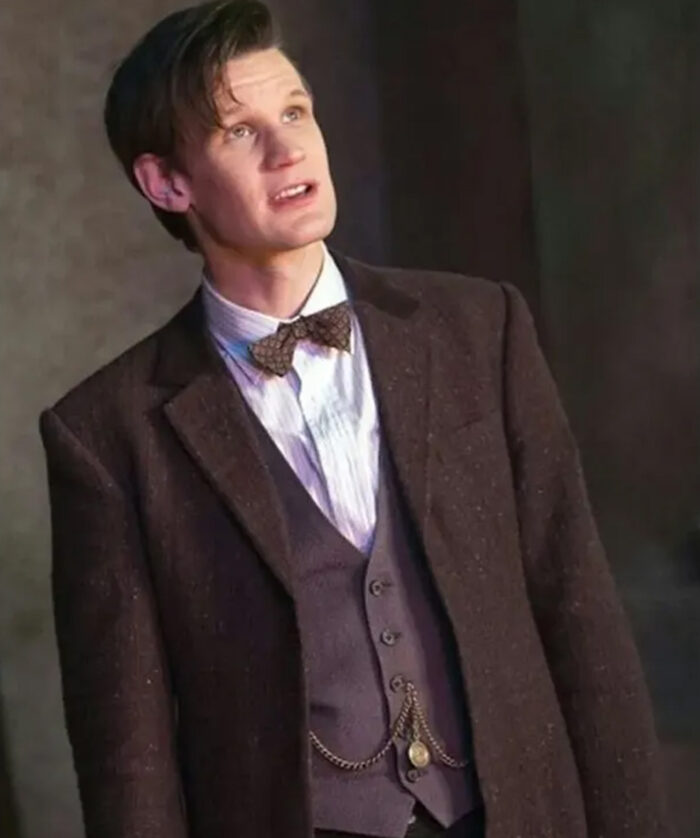 Matt Smith 11th Doctor Purple Wool Coat Men USA