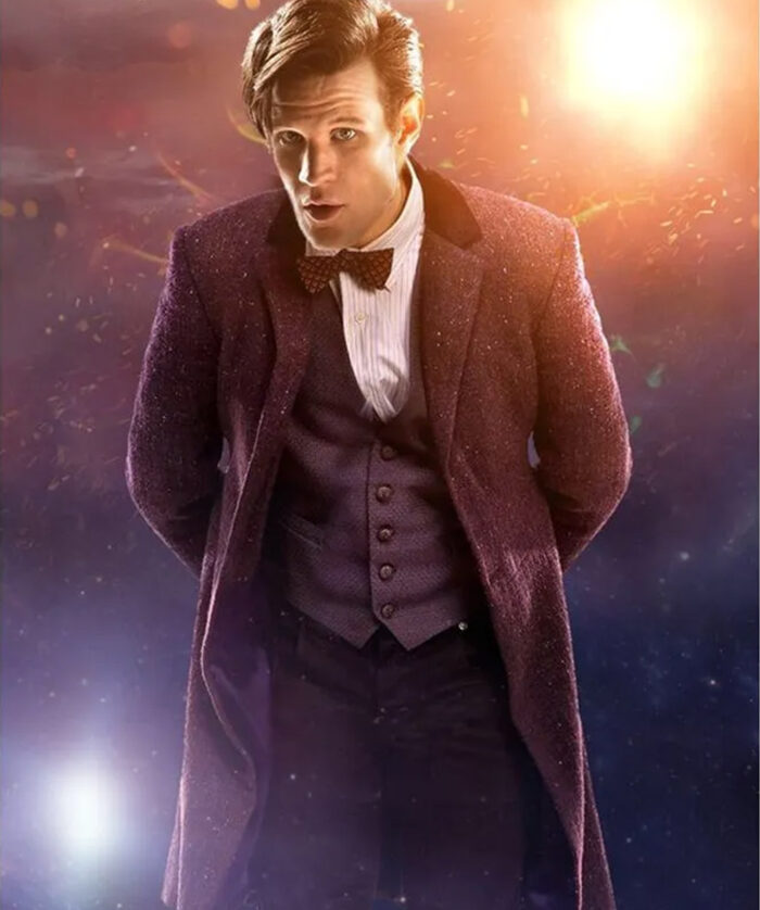 Matt Smith 11th Doctor Purple Wool Coat Men