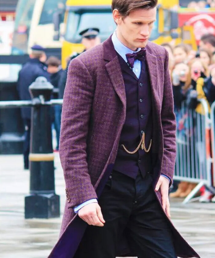 Matt Smith 11th Doctor Purple Coat USA Leather Factory