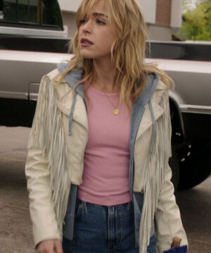 Totally Killer Kiernan Shipka Fringe Leather Jacket