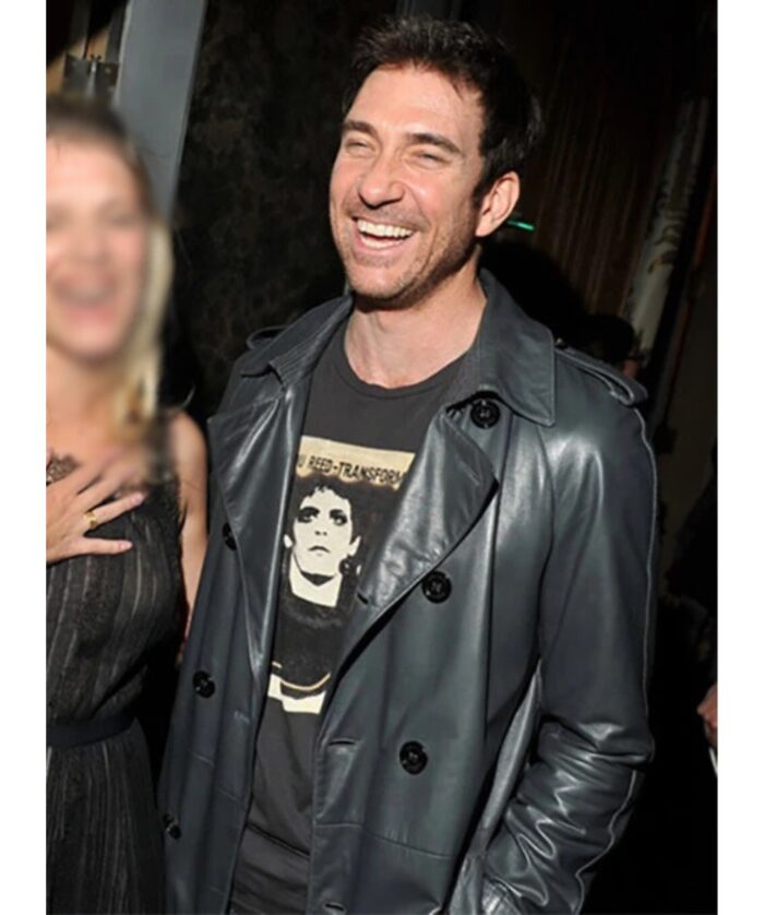 Dylan Mcdermott Double Breasted Leather Coat