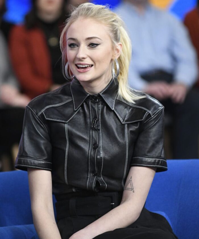 Sophie Turner Leather Shirt