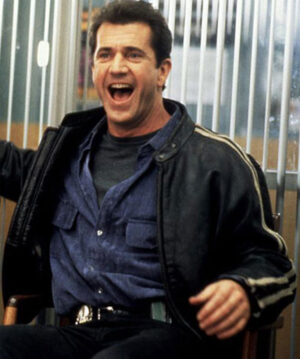 Lethal Weapon Mel Gibson Black Leather Jacket