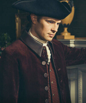 Outlander Lord John Grey Maroon Corduroy Coat Men