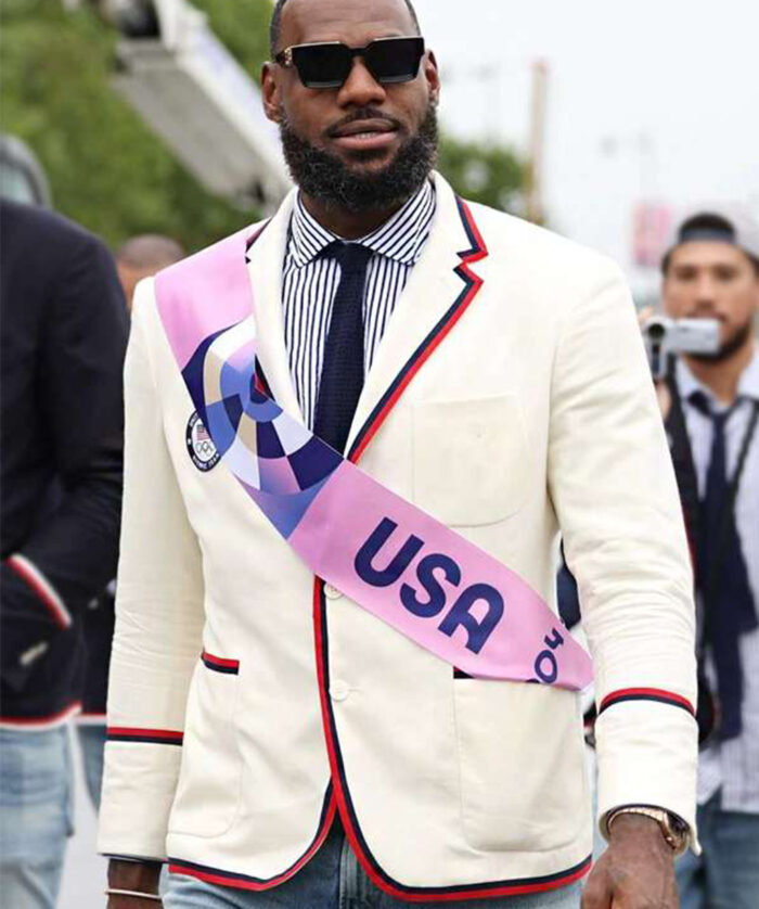 Paris Olympics LeBron James Team USA White Blazer