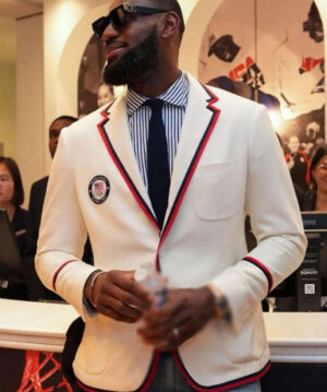 Paris Olympics LeBron James Team USA White Blazer Men