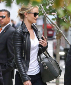 Rosie Huntington Whiteley Black Biker Jacket Online