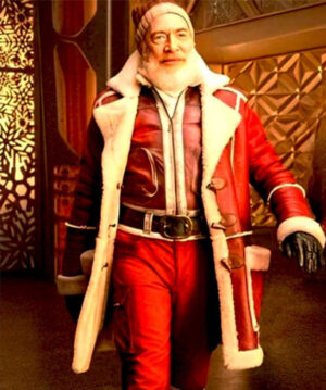 Red One J.k. Simmons Santa Claus Leather Coat