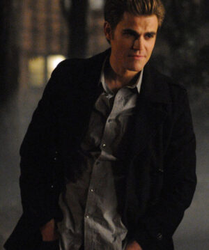 Stefan Salvatore Black Peacoat