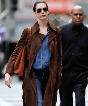 Anne Hathaway Suede Coat